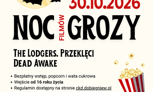 Zdjęcie do Noc Film&oacute;w Grozy w Dobiegniewie - wiecz&oacute;r pełen filmowych emocji!